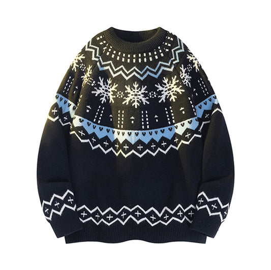 Suéter Tejido para Hombre con Diseño Navideño de Copos de Nieve - Image 2