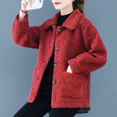 Chaqueta Corta de Lana de Cordero para Otoño e Invierno - Image 8