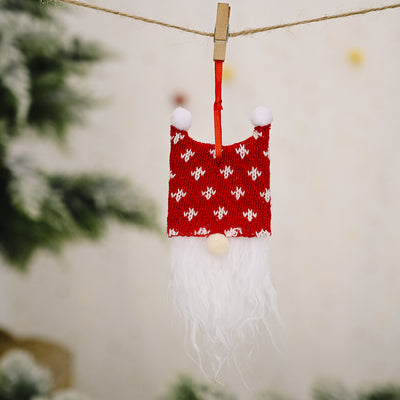Adorno Navideño Gorro Doble Bola con Base de Madera - Decoración Festiva Elegante - Image 8