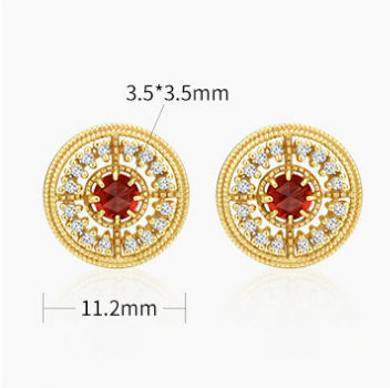 Aretes de Granate Vintage Diseño Exclusivo para Mujer - Image 6