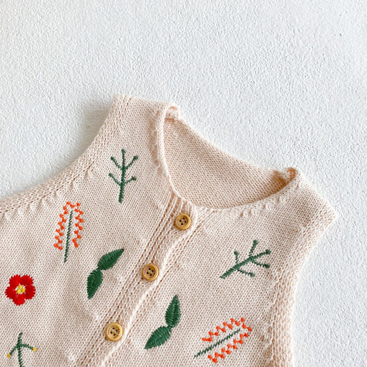 Chaleco Cardigan de Algodón Bordado para Bebé - Image 6