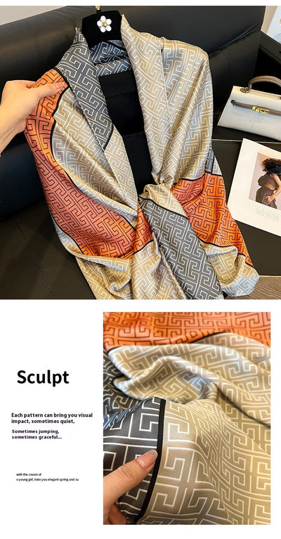 Pañuelo de Seda Elegante Protección Solar Primavera Verano para Mujer - Image 8
