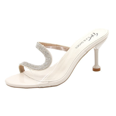 Sandalias de Tacón Alto con Strass Transparentes Sexy para Mujer - Image 7