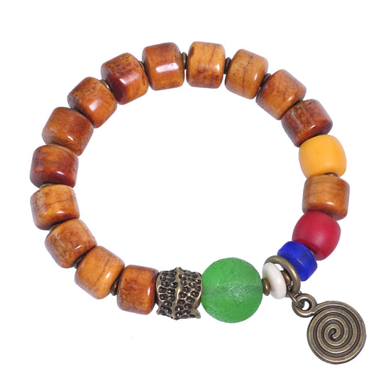 Pulsera Étnica Retro de Hueso de Res Ahumado - Image 5