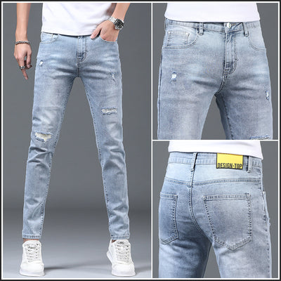 Pantalones Slim Fit Rotos Casuales para Hombre - Image 43