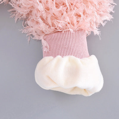 Suéter Infantil Princesa con Borlas de Plumas y Tejido Reforzado - Image 12