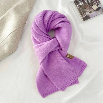 Bufanda Cálida de Moda Básica para Mujer - Colores Sólidos - Image 19