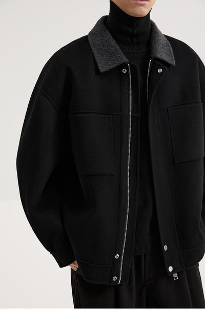Chaqueta de Lana Doble Faz con Cuello de Lana de Cordero Premium - Image 15