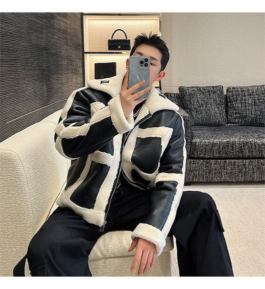 Chaqueta de Piel Fusión Francesa y Estilo Coreano - Image 15