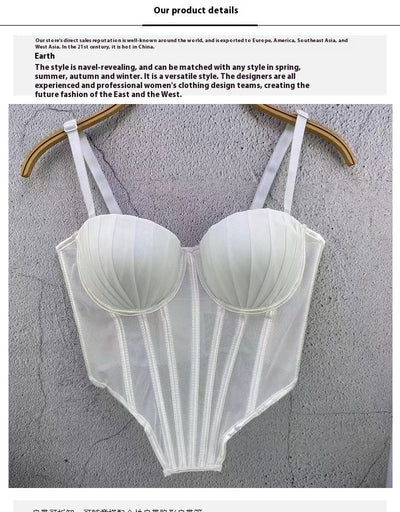 Corpiño de Encaje Mesh Estilo Francés - Diseño Trasero Plástico para Usar como Prenda - Image 12