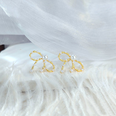 Aretes de Perla con Moño - Diseño Elegante para Mujer - Image 4