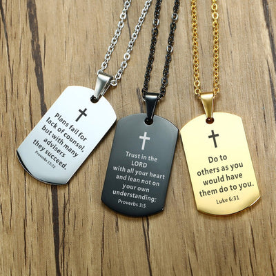 Collar Cadena Acero Inoxidable con Dije Biblia para Hombre y Adolescente - Image 69