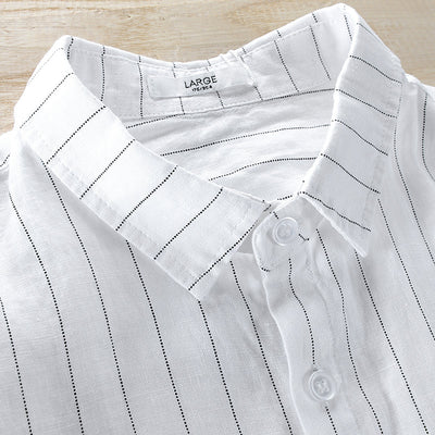 Camisa Manga Corta a Rayas para Hombre - Image 11