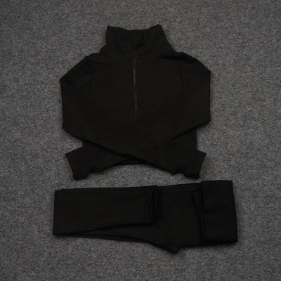 Conjunto Deportivo de 3 Piezas Yoga Fitness con Tela Elástica - Image 12