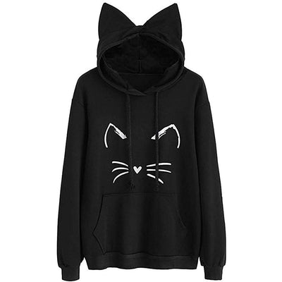 Sudadera con Capucha Estampado Gato para Mujer - Image 4