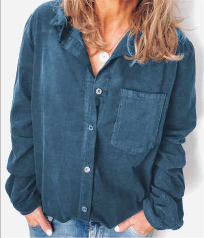Chaqueta Camisera de Pana para Mujer Talla Grande - Image 6