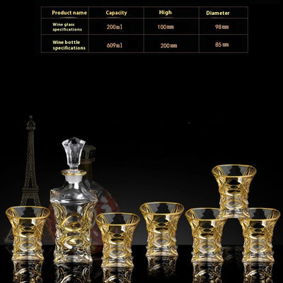 Juego de Copas de Cristal para Whisky y Vino con Detalles Dorados - Image 18