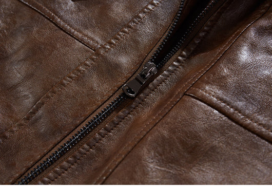 Chaqueta de Cuero PU con Capucha para Hombre - Image 25