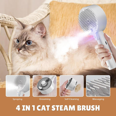 Cepillo de Vapor para Gatos con Spray Deshedding - Limpieza Profunda y Masaje - Image 8