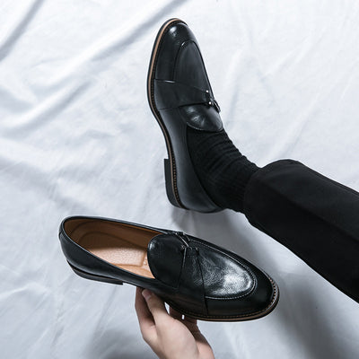 Zapatos Casuales Talla Grande Hombre Estilo Británico sin Cordones - Image 14