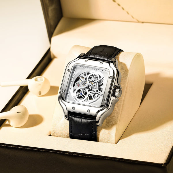 Reloj Automático Cuadrado para Hombre - Mecánica Suiza