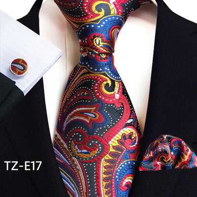 Set de 3 Piezas: Corbata Paisley, Pañuelo de Bolsillo y Gemelos - Image 22
