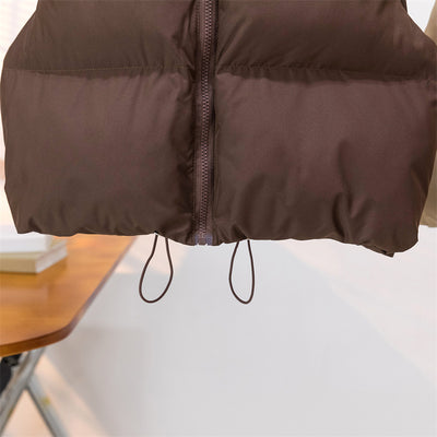 Chaleco Acolchado de Plumón para Mujer con Cuello Alto Grueso y Cálido - Image 10