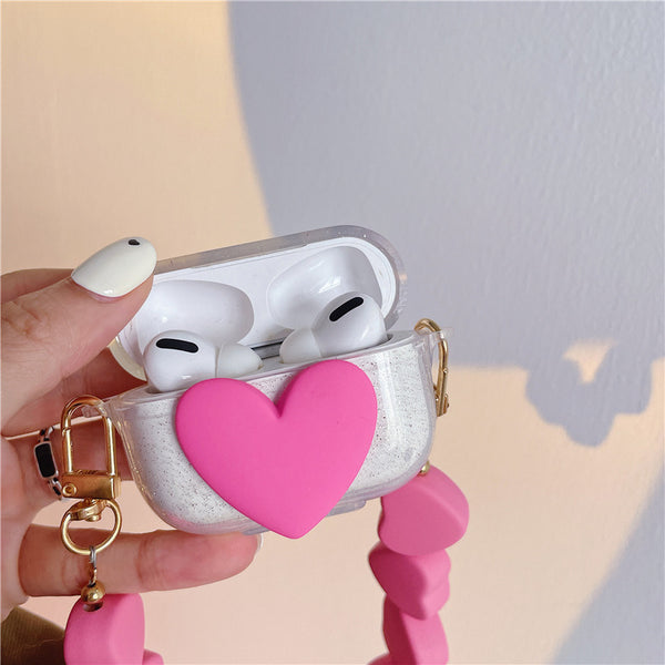 Funda Protectora Transparente para Auriculares con Cadena Decorativa