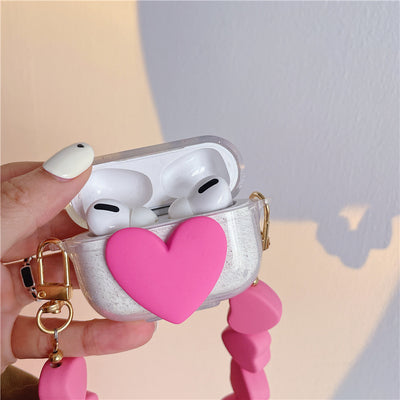 Funda Protectora Transparente para Auriculares con Cadena Decorativa