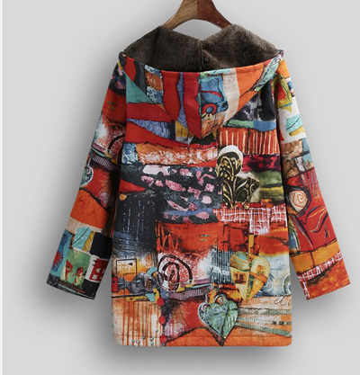 Chaqueta Étnica Mujer con Estampado Graffiti Colorido Efecto Ante - Image 16