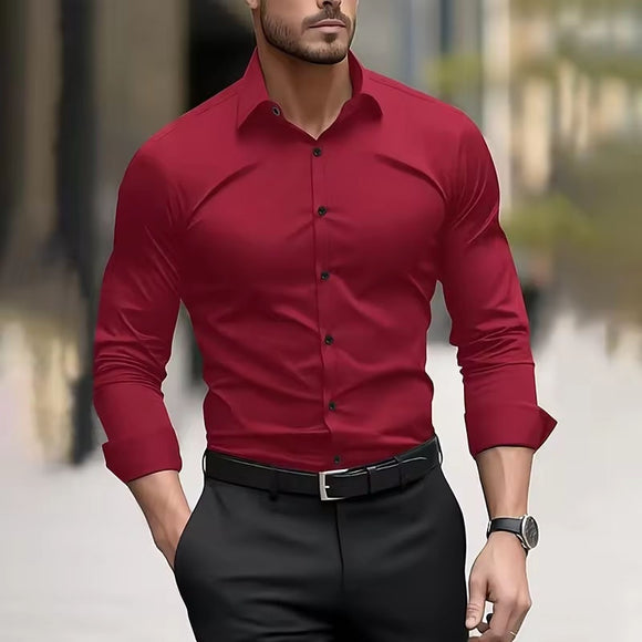 Camisa Elástica Cuatro Direcciones para Hombre - Manga Larga
