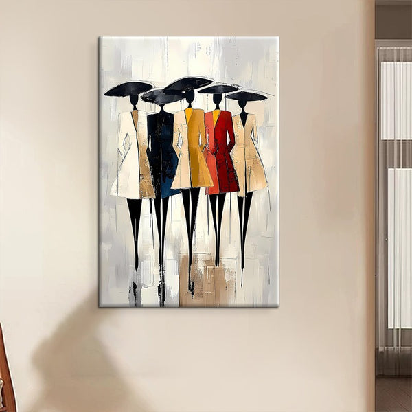 Cuadro Pintura al Óleo Abstracto Mujer Africana - Arte Moderno sin Marco
