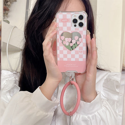 Funda Espejo Floral con Pulsera para iPhone 13 - Image 12