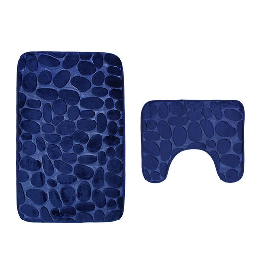 Juego de Tapetes Antideslizantes para Baño con Diseño de Piedra de Río - Image 2