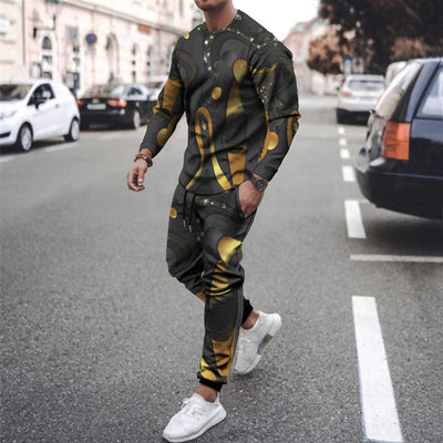 Sudadera Deportiva Casual de Dos Piezas con Estampado para Hombre - Image 4