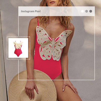 Traje de Baño Enterizo con Mariposas en Relieve para Mujer - Image 5