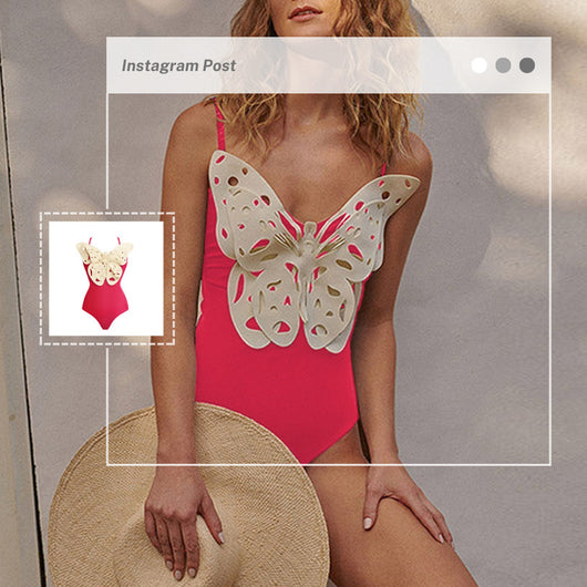 Traje de Baño Enterizo con Mariposas en Relieve para Mujer - Image 5