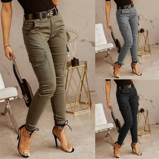 Pantalones Clásicos para Mujer con Cintura Baja y Bolsillos - Image 18