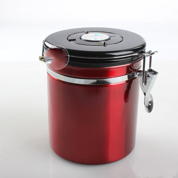 Recipiente Hermético de Acero Inoxidable para Granos de Café