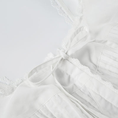 Blusa Encaje Blanca Ajustada Estilo Europeo y Americano para Niñas - Image 18