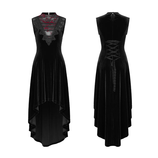 Vestido Terciopelo sin Mangas Corte Asimétrico - Image 2