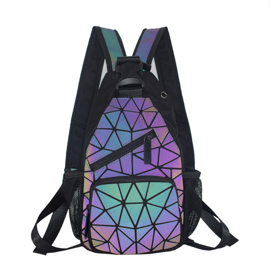 Mochila Geométrica Luminosa Phantom - Bolso de Hombro Versátil Unisex