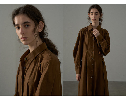 Vestido Camisero de Algodón con Mangas Curvas y Cintura Ajustada - Image 23