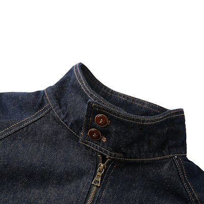 Chaqueta Denim Azul Profundo con Cierre para Hombre - Primavera Verano - Image 3