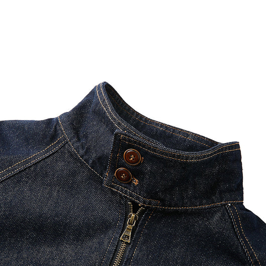 Chaqueta Denim Azul Profundo con Cierre para Hombre - Primavera Verano - Image 3