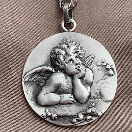 Dije de Plata 925 Grande Grabado en Relieve para Hombre y Mujer