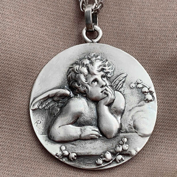 Dije de Plata 925 Grande Grabado en Relieve para Hombre y Mujer