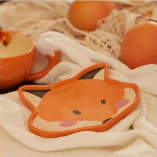 Juego de Taza y Plato con Diseño de Zorro Bosque Otoñal - Image 10
