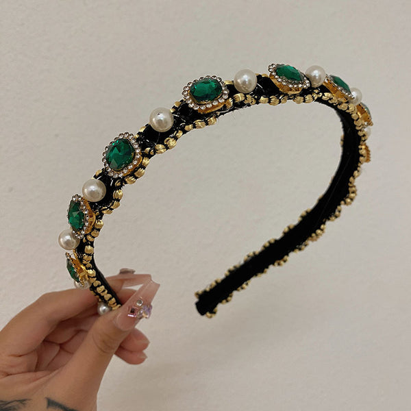 Diadema de Perlas Barrocas con Diamantes y Bordes Finos - Elegancia de Alta Gama