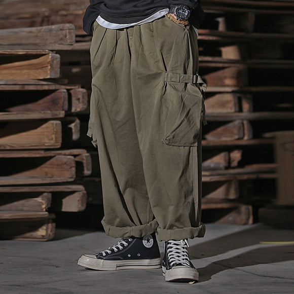 Pantalones de Trabajo Cargo Hombre Cintura Alta Pierna Ancha